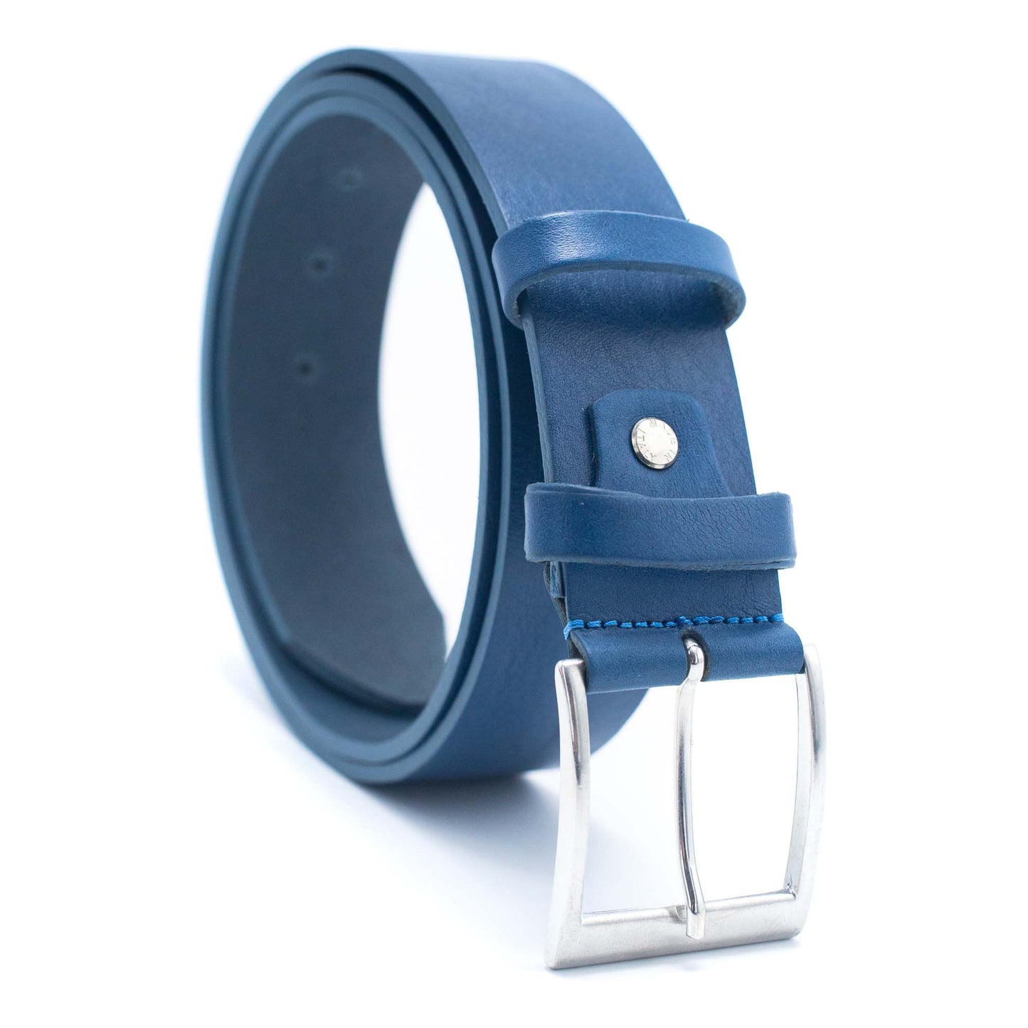 Blue Made in Italy Genuine leather Men Belt LEL-03