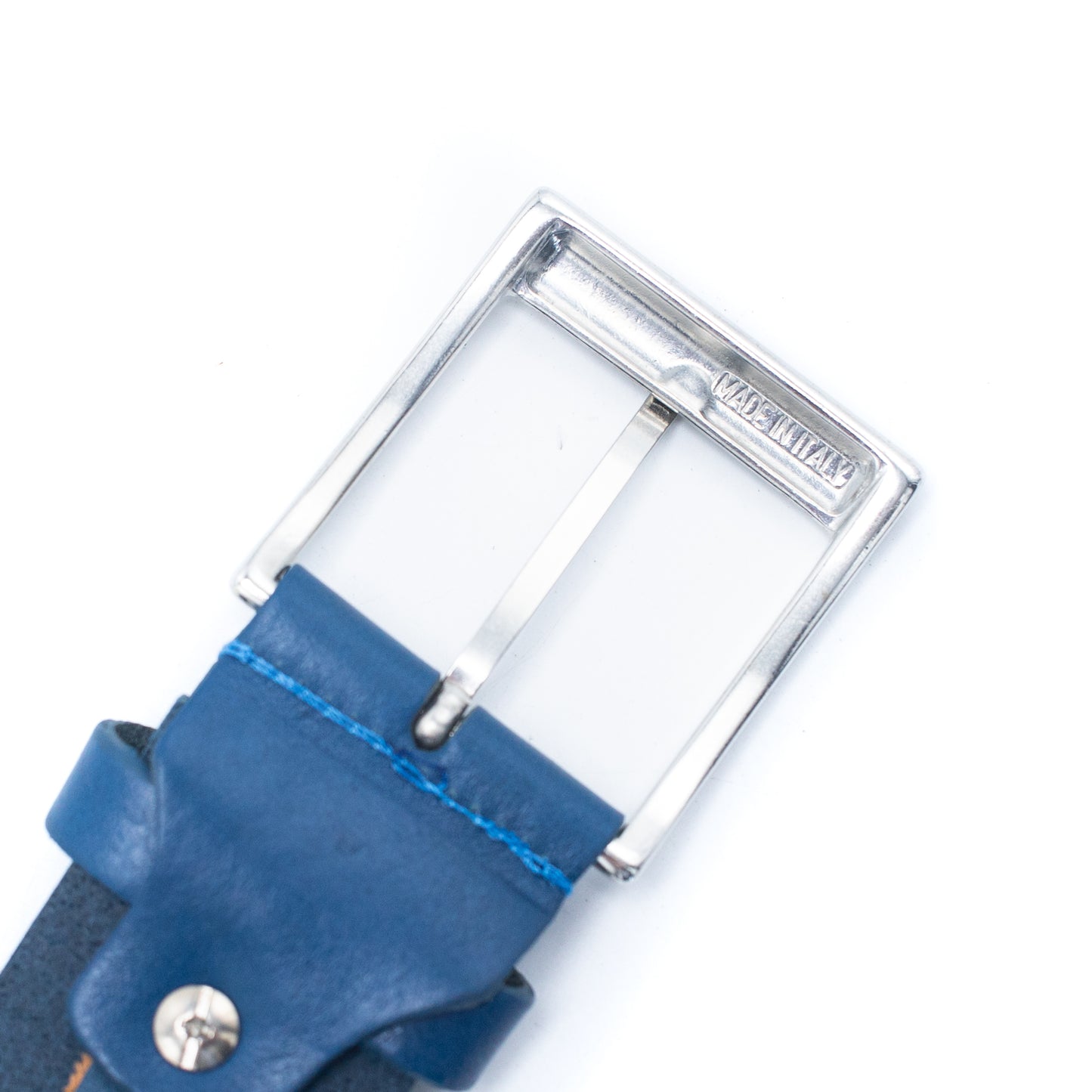 Blue Made in Italy Genuine leather Men Belt LEL-03