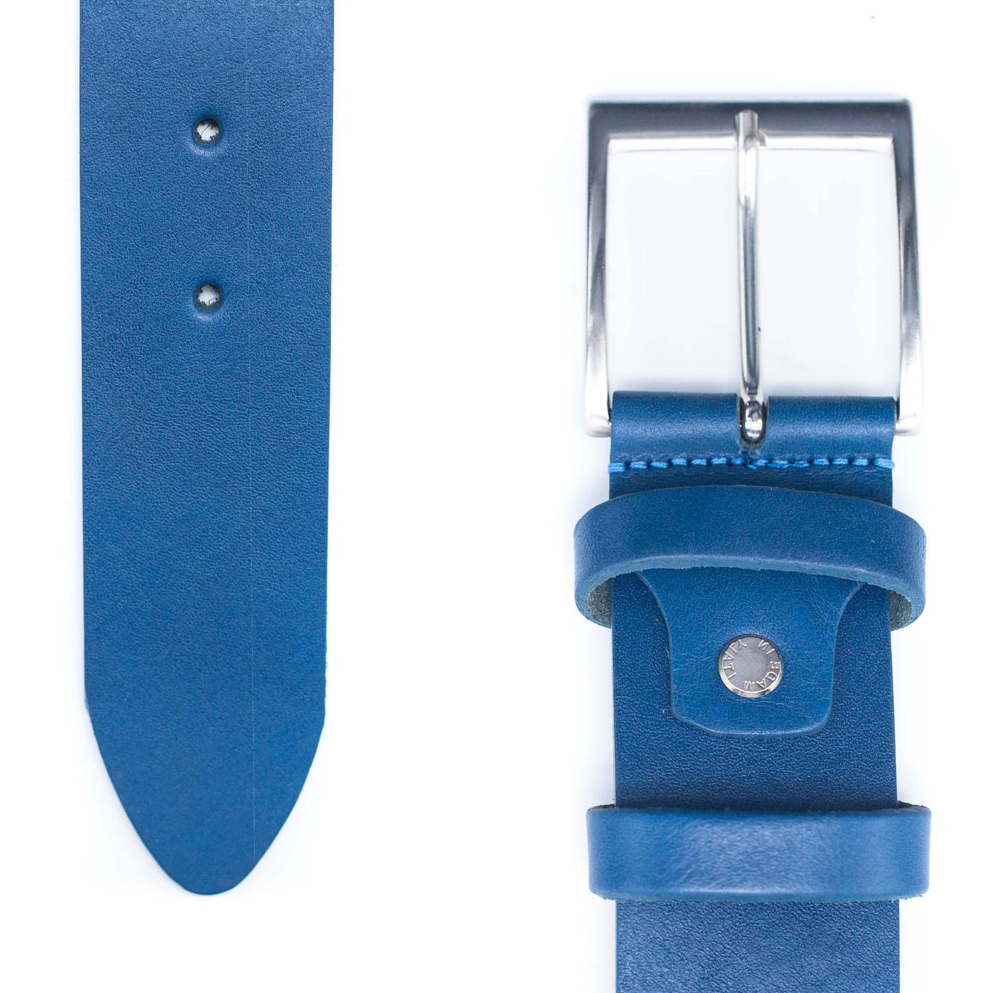 Blue Made in Italy Genuine leather Men Belt LEL-03