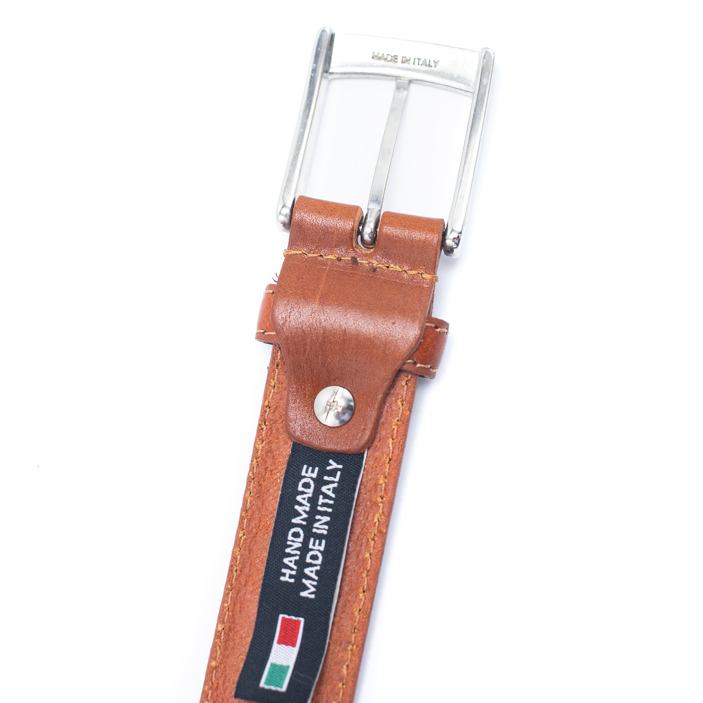 brown braided belt Made in Italy Genuine leather Men Belt LEL-09-A