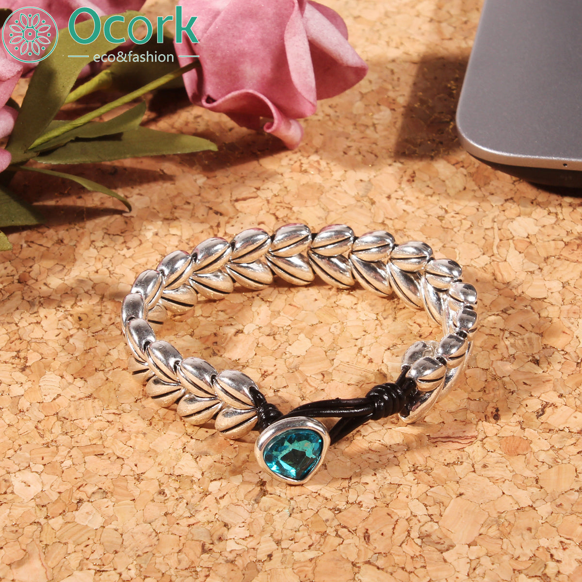 Genuine leather handmade women's bracelet MBR-16