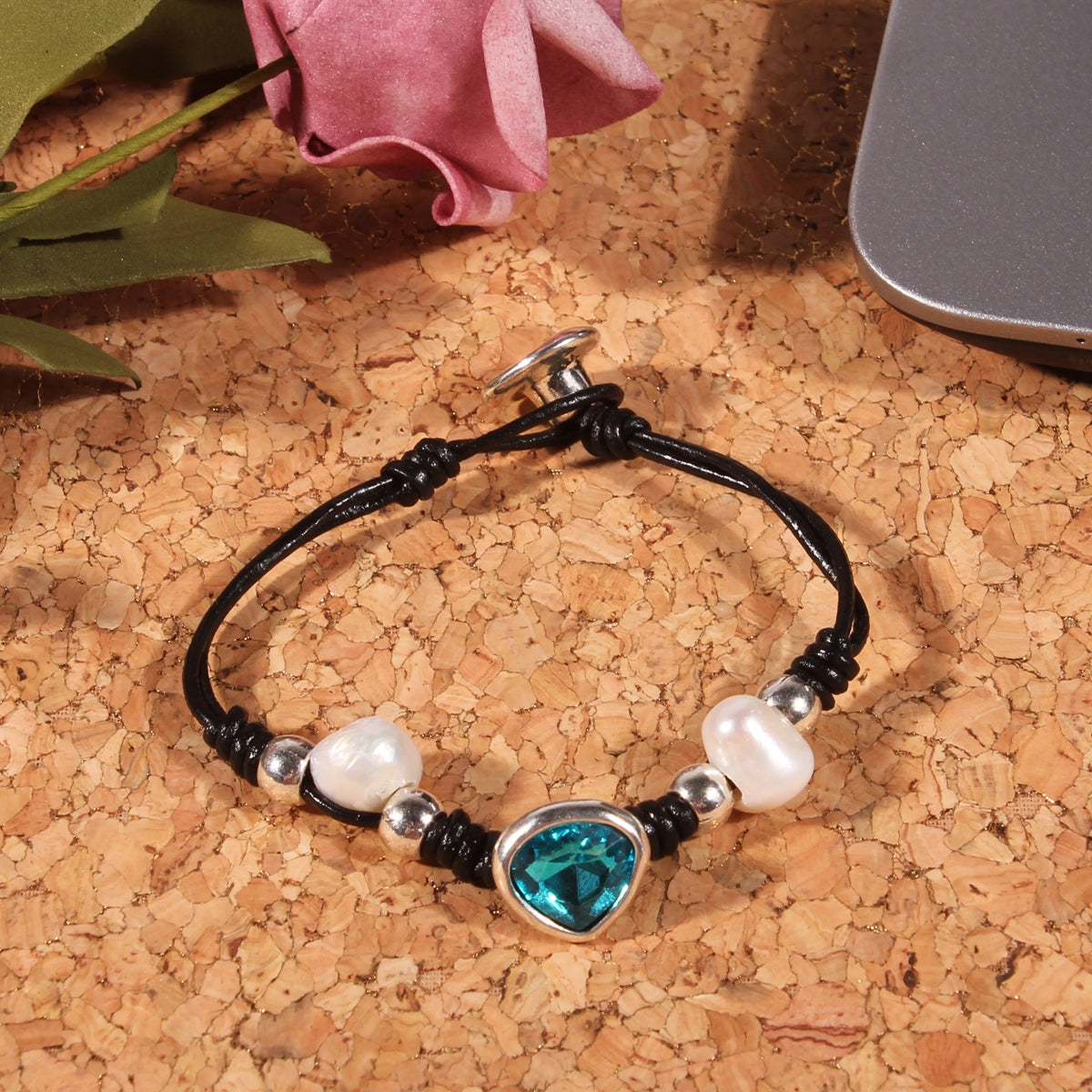 Genuine leather handmade women's bracelet MBR-19