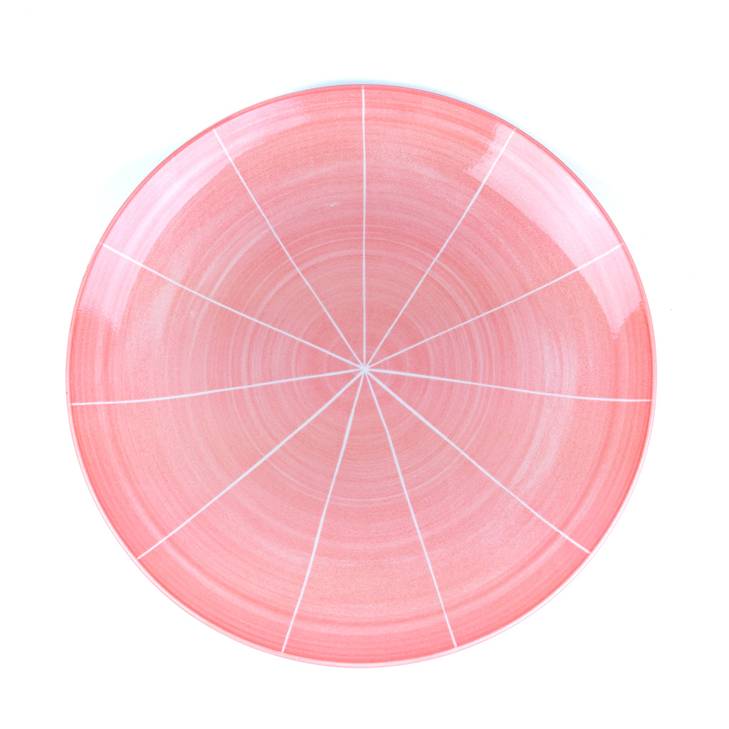 Conjunto de Louça 12 Peças com Padrão Radial - Rosa (4 Pessoas)REF-807006