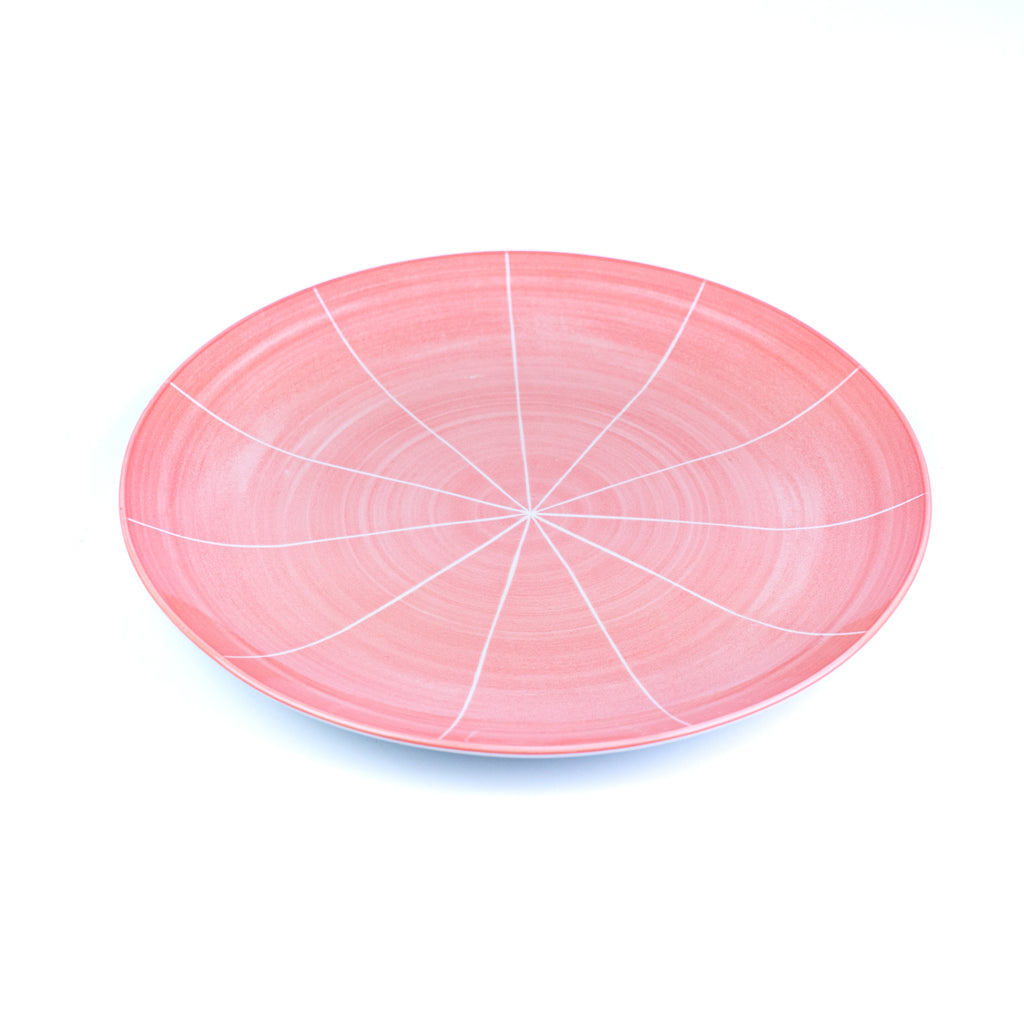 Conjunto de Louça 12 Peças com Padrão Radial - Rosa (4 Pessoas)REF-807006