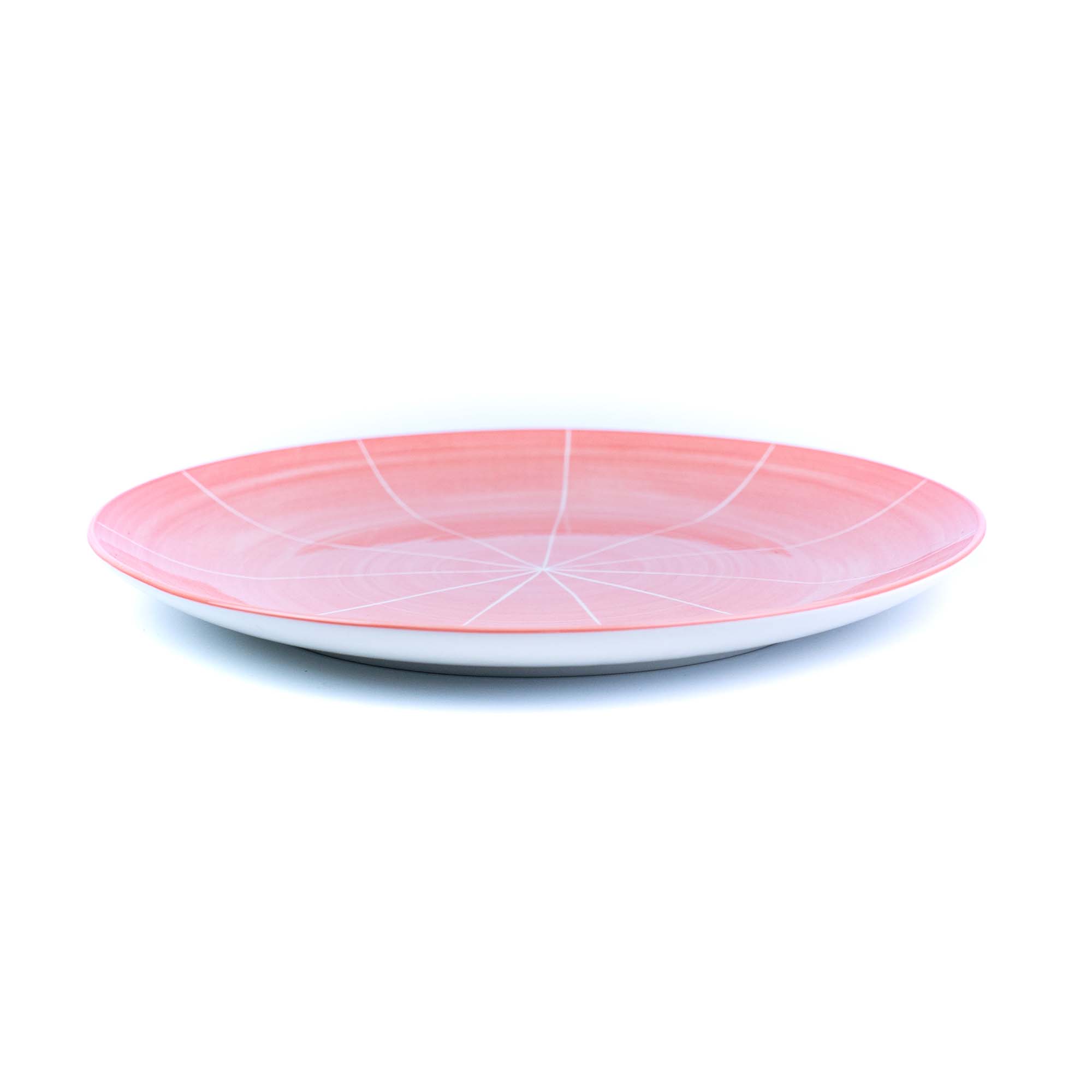 Conjunto de Louça 12 Peças com Padrão Radial - Rosa (4 Pessoas)REF-807006