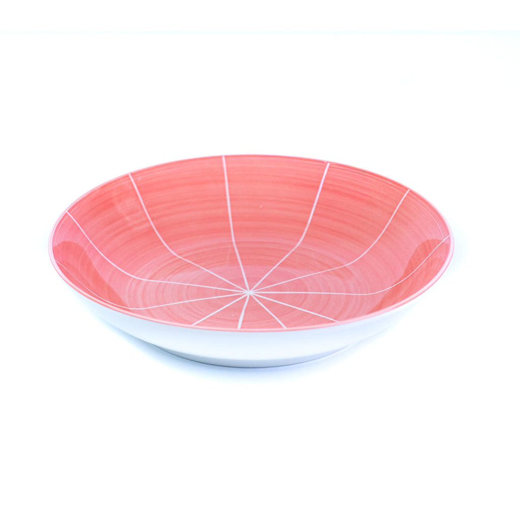 Conjunto de Louça 12 Peças com Padrão Radial - Rosa (4 Pessoas)REF-807006