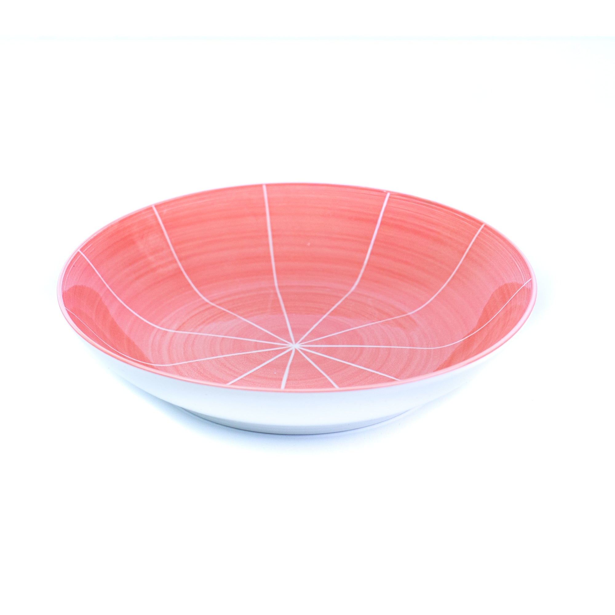 Conjunto de Louça 12 Peças com Padrão Radial - Rosa (4 Pessoas)REF-807006