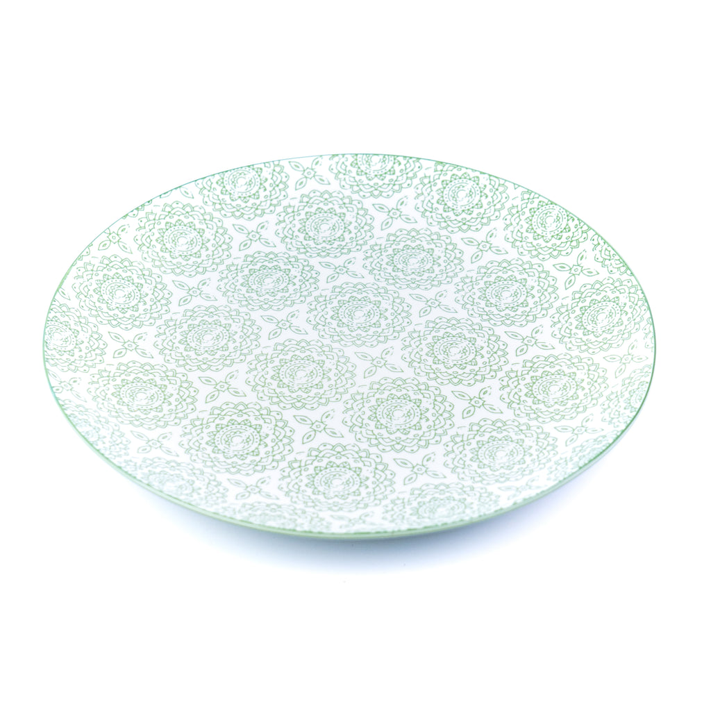 Conjunto de Louça 12 Peças com Padrão Mandala - Verde (4 Pessoas) REF-807003
