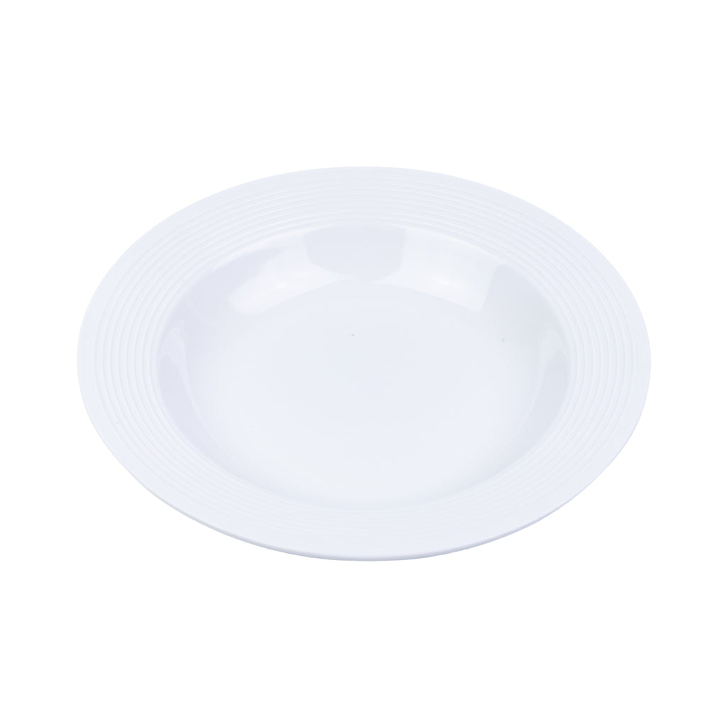 Conjunto de Louça 18 Peças com Textura em Relevo - Branco Puro (6 Pessoas) REF-809002