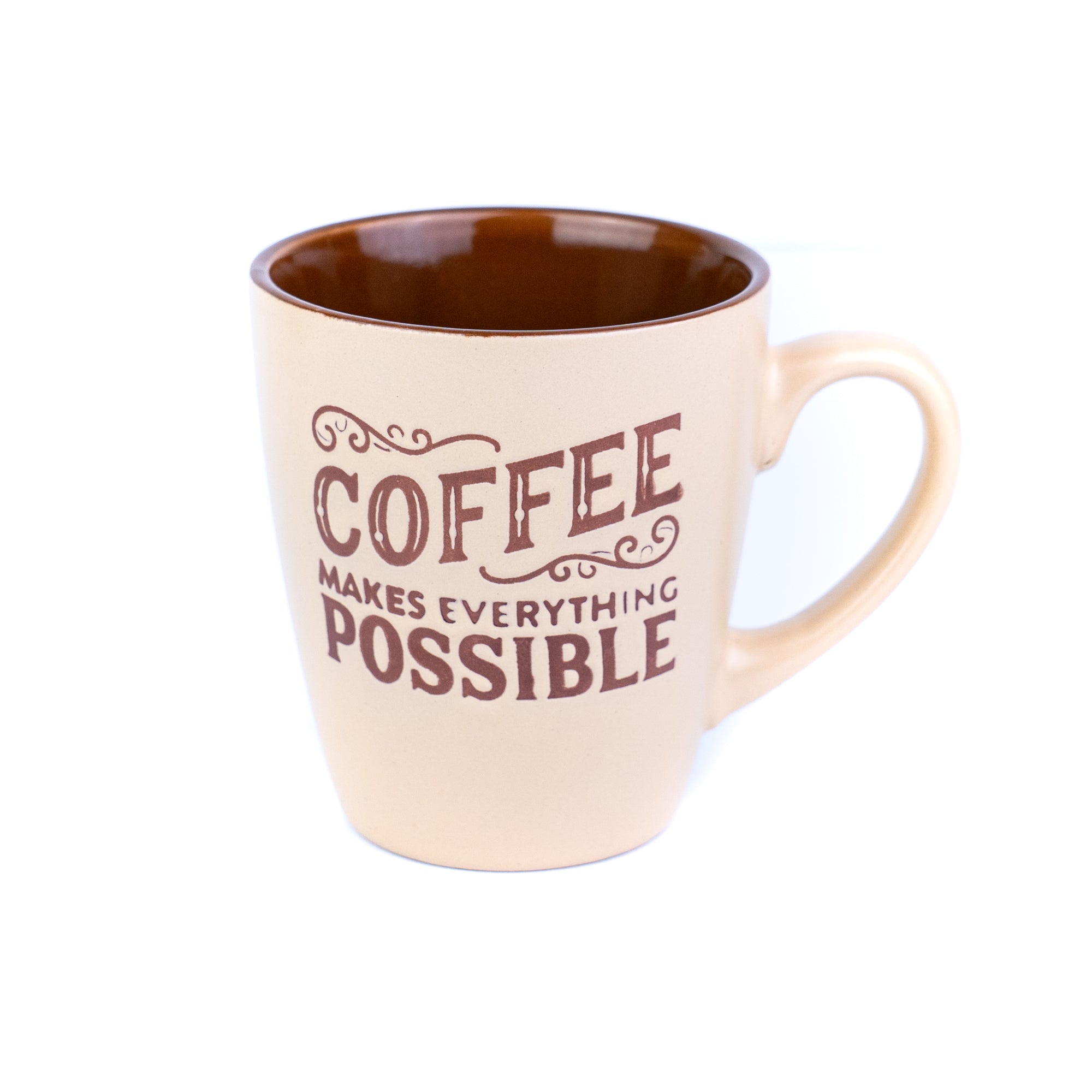Caneca Pequena de Cerâmica 220cc "Coffee Makes Everything Possible" - 3 Cores REF-207005