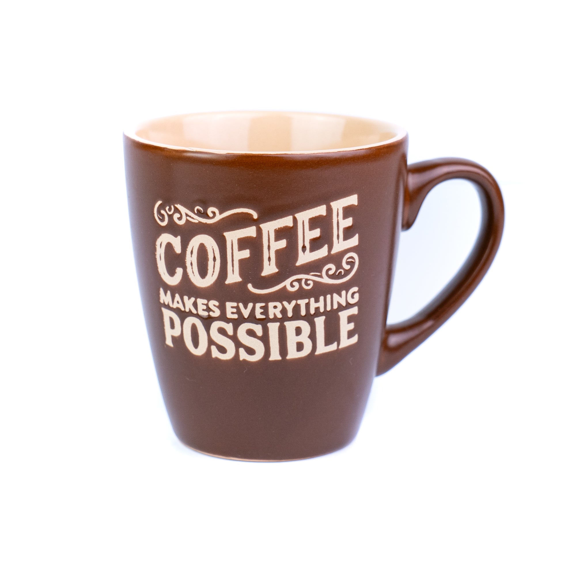 Caneca Pequena de Cerâmica 220cc "Coffee Makes Everything Possible" - 3 Cores REF-207005