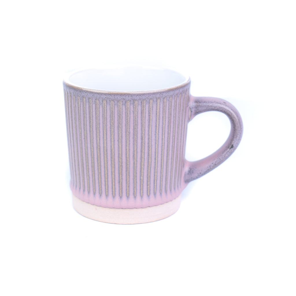 Caneca Pequena de Cerâmica 210cc com Textura Vertical - 3 Cores Degradê REF-207014