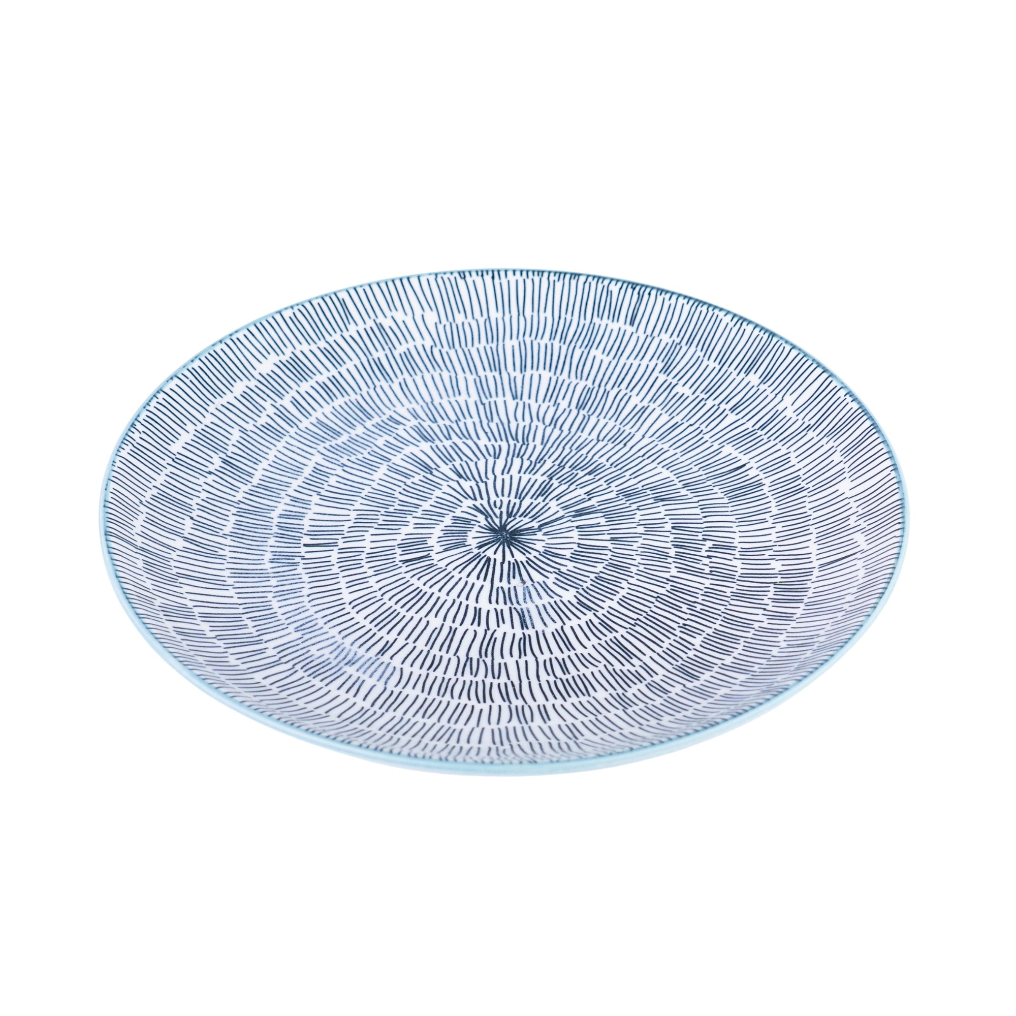 Conjunto de Pequeno-Almoço 6 Peças com Padrão de Linhas - Azul (2 Pessoas) REF-720060B