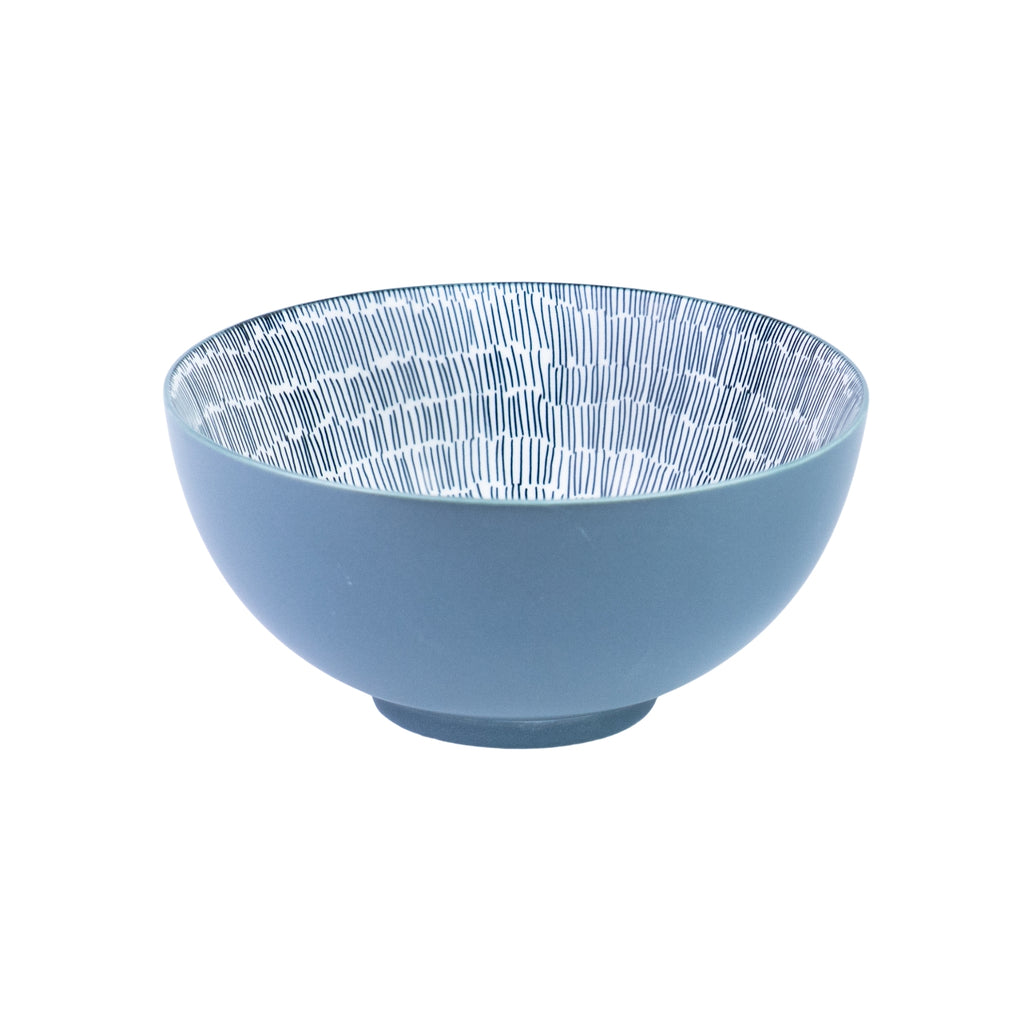 Conjunto de Pequeno-Almoço 6 Peças com Padrão Radial - Azul Acinzentado (2 Pessoas) REF-720060G