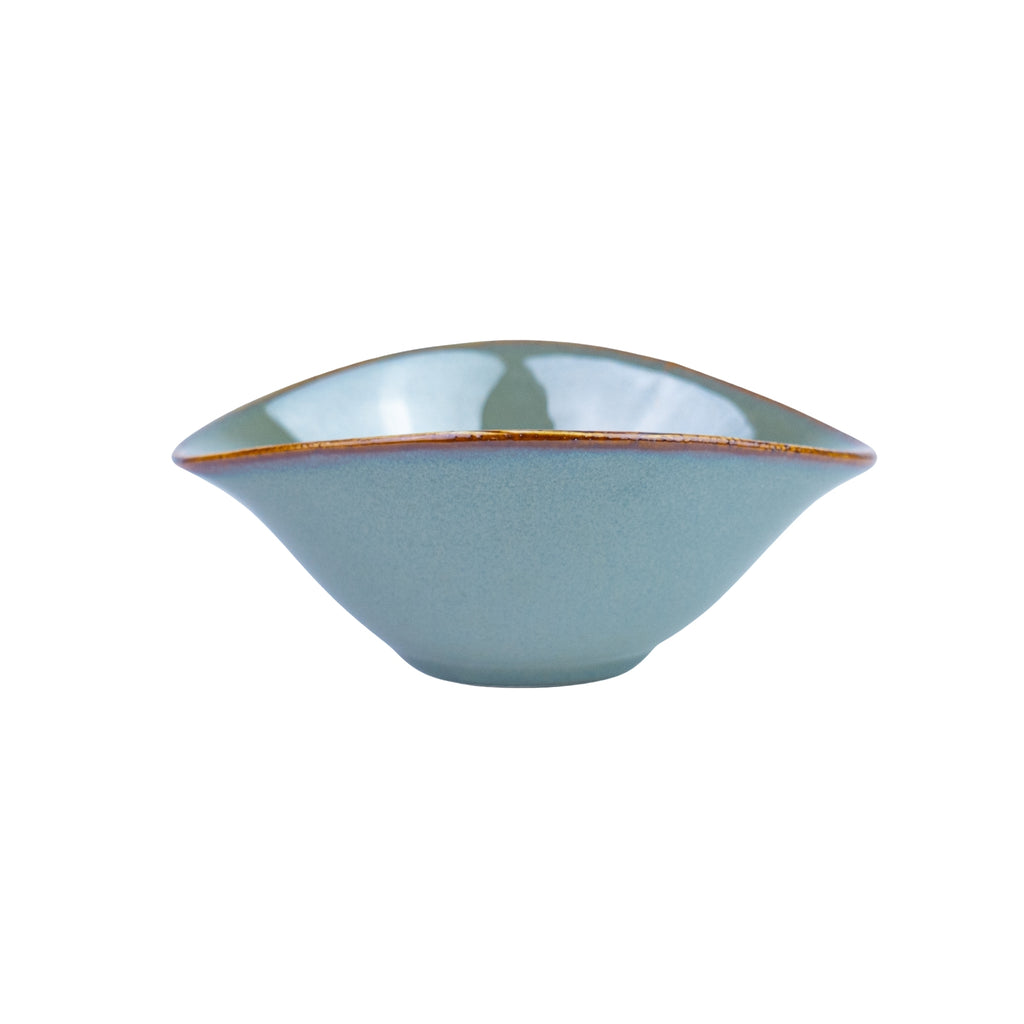 Tigela Média de Cerâmica com Forma Assimétrica em Verde Jade 14x12x5,8cm REF-12103036