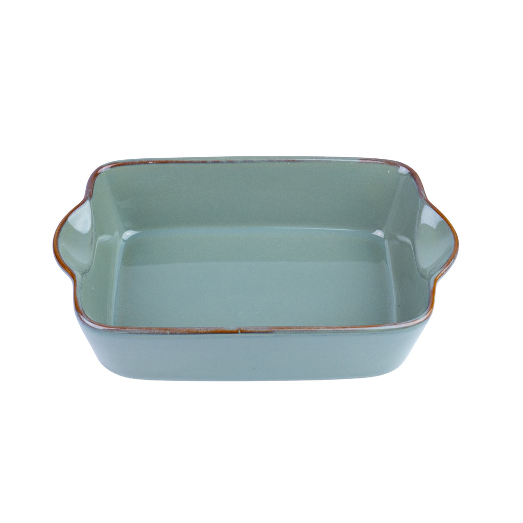 Travessa Retangular de Cerâmica com Asas em Verde Jade 22x12,8x5,5cm REF-12103024
