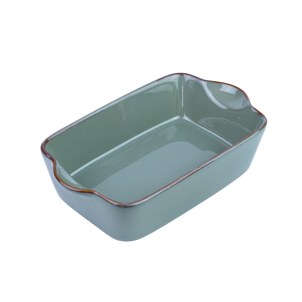 Travessa Retangular de Cerâmica com Asas em Verde Jade 22x12,8x5,5cm REF-12103024