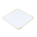 Prato Quadrado Extra Grande de Cerâmica Branca com Borda Dourada 25x25x2,6cm REF-660007