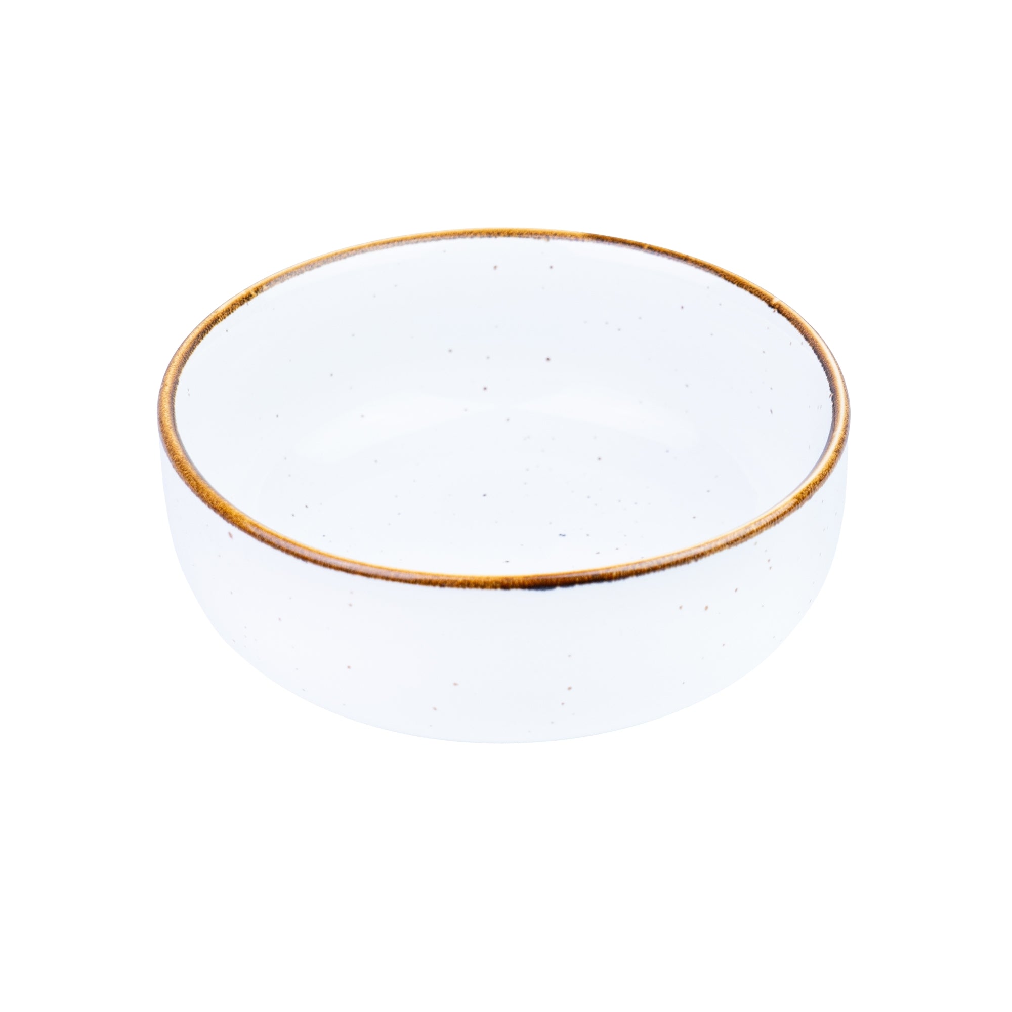 Tigela Média Redonda de Cerâmica Branca com Borda Dourada 16x16x6cm REF-123002