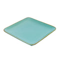 Prato Quadrado Grande em Cerâmica - Verde Turquesa 18.5x18.5x2cm REF-660002