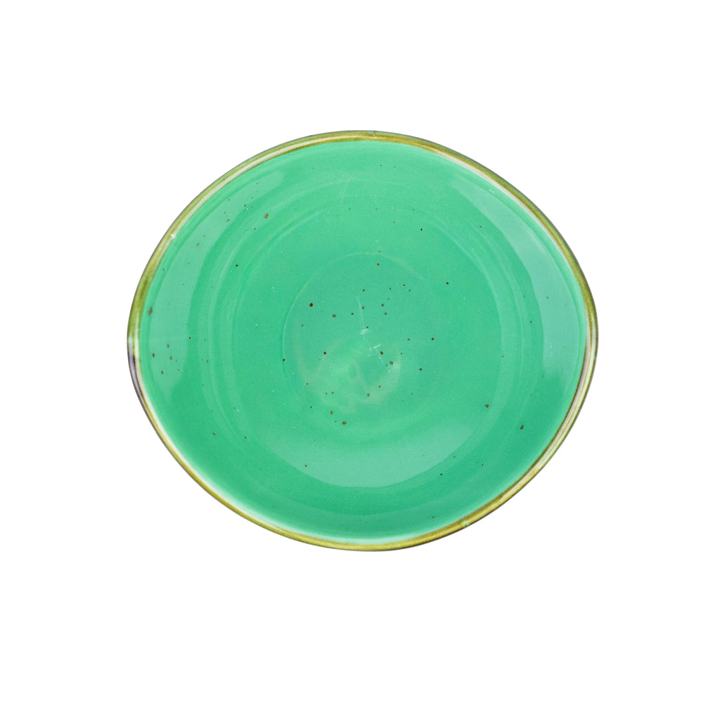 Tigela Semicircular em Cerâmica - Verde Turquesa 10.7x9.6x4.8cm REF-500116