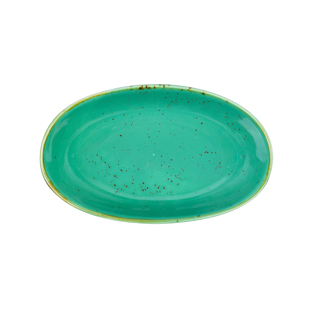 Tigela Oval em Cerâmica - Verde Turquesa 14.1x8.5x4.4cm REF-500106