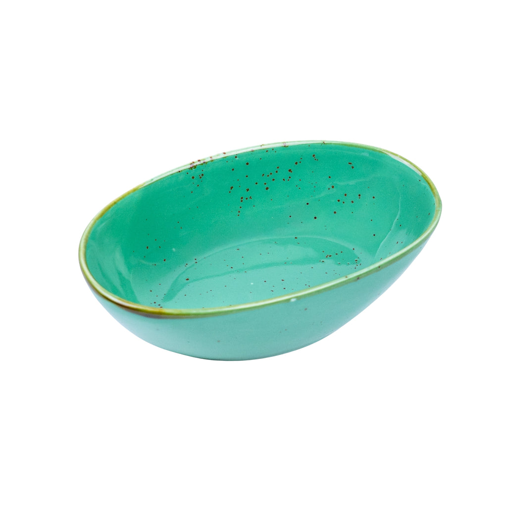 Tigela Oval em Cerâmica - Verde Turquesa 14.1x8.5x4.4cm REF-500106