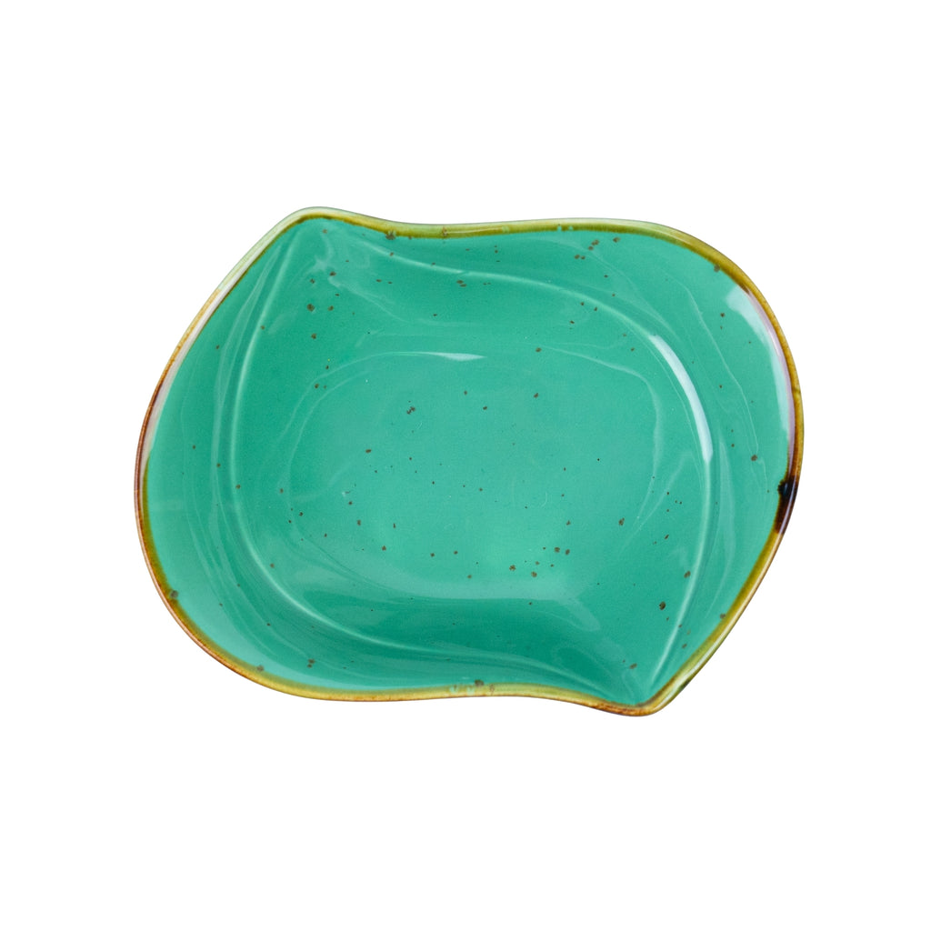 Tigela Orgânica em Cerâmica - Verde Turquesa 12.5x9.6x4cm REF-500126