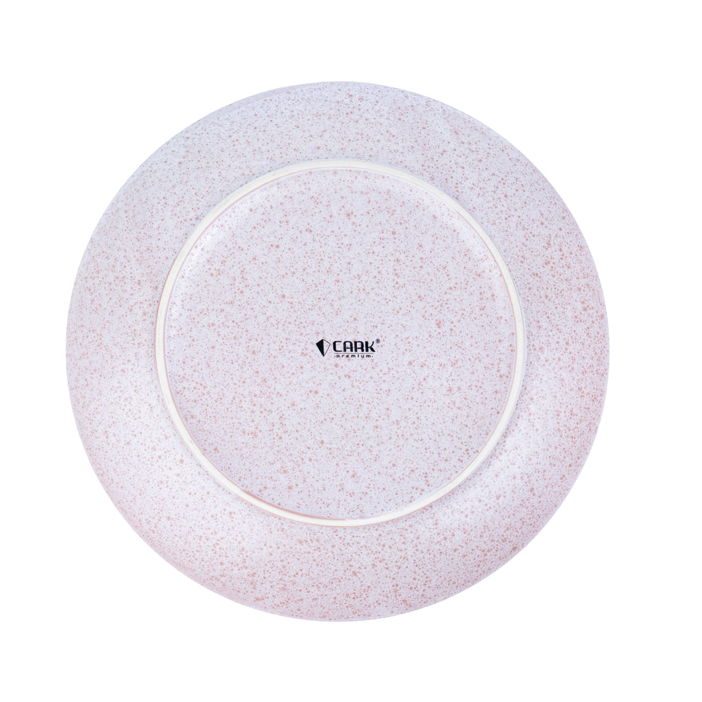 Prato Redondo em Cerâmica - Rosa com Riscas Radiais Pretas 21.5cm REF-299015