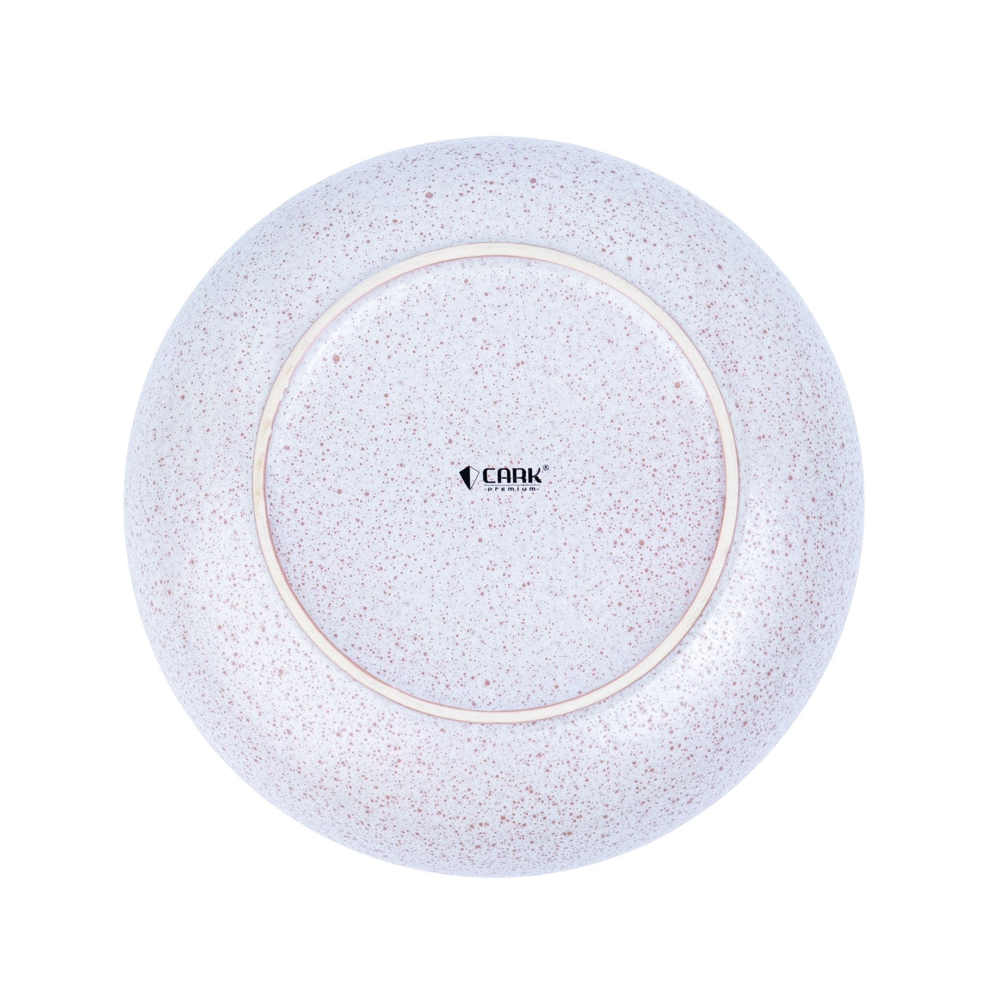 Prato Fundo Redondo em Cerâmica - Rosa com Riscas Radiais Pretas 22cm REF-299018