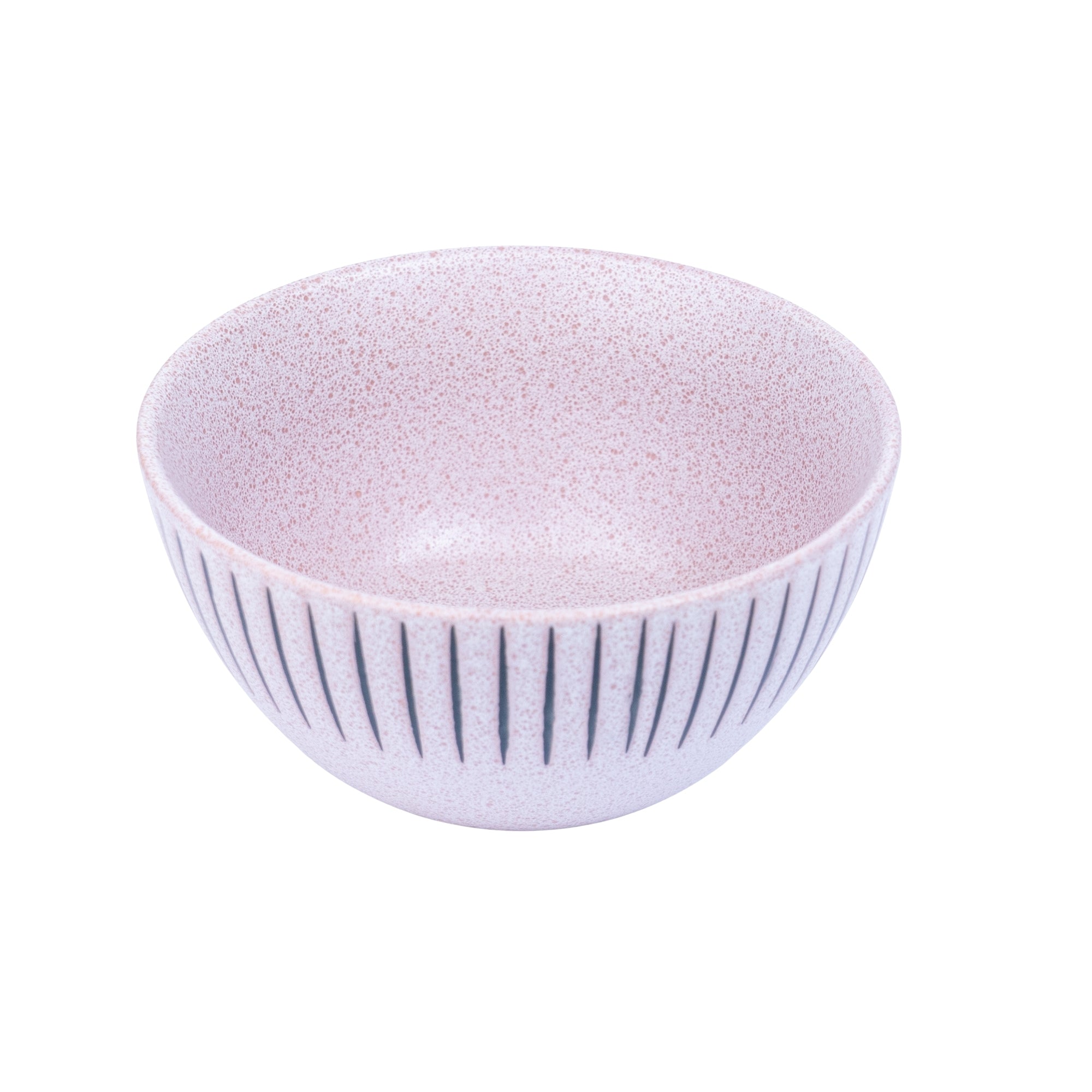 Tigela Redonda em Cerâmica - Rosa com Riscas Pretas 15.5x7.5cm REF-299012