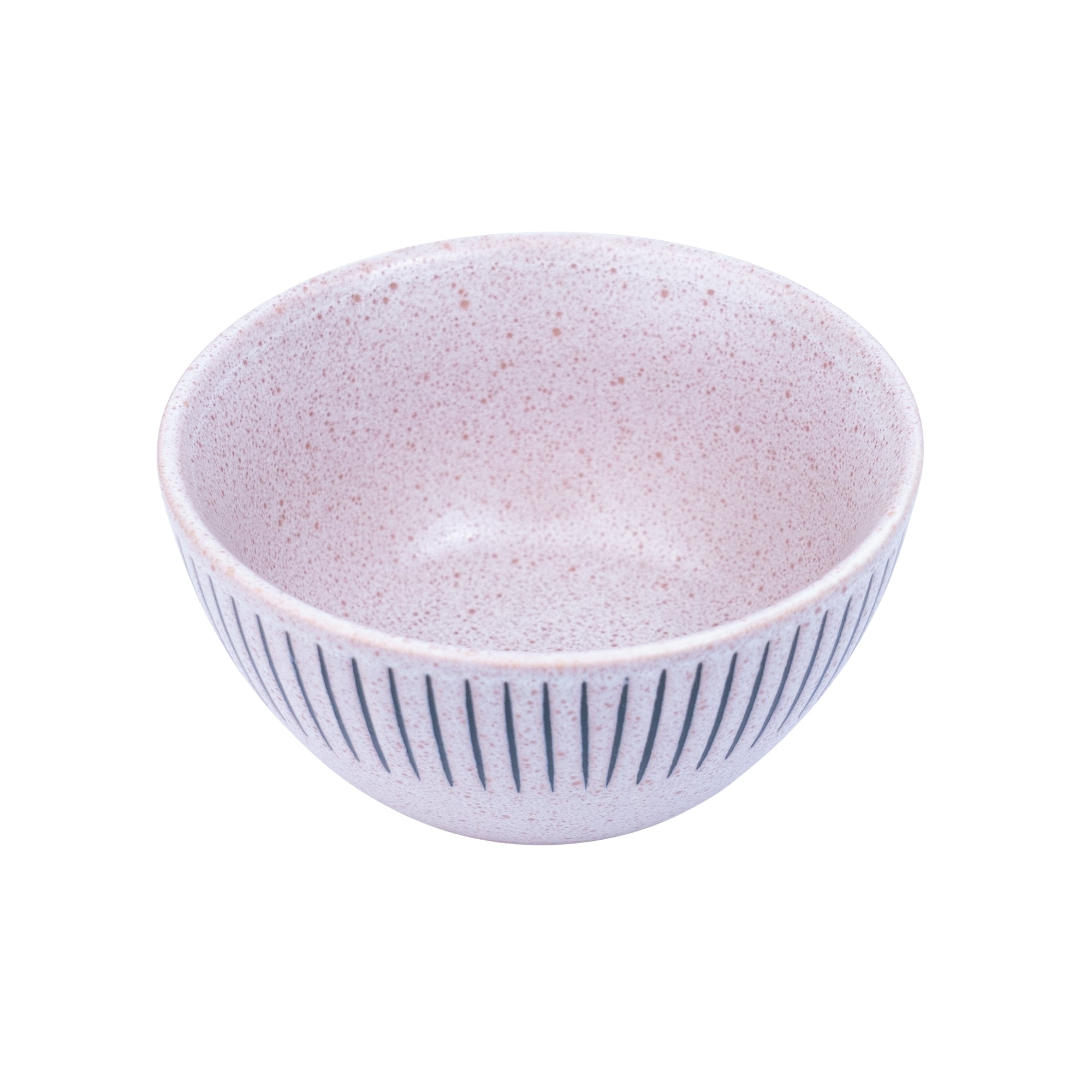 Tigela Redonda em Cerâmica - Rosa com Riscas Pretas 12x5.8cm REF-299009