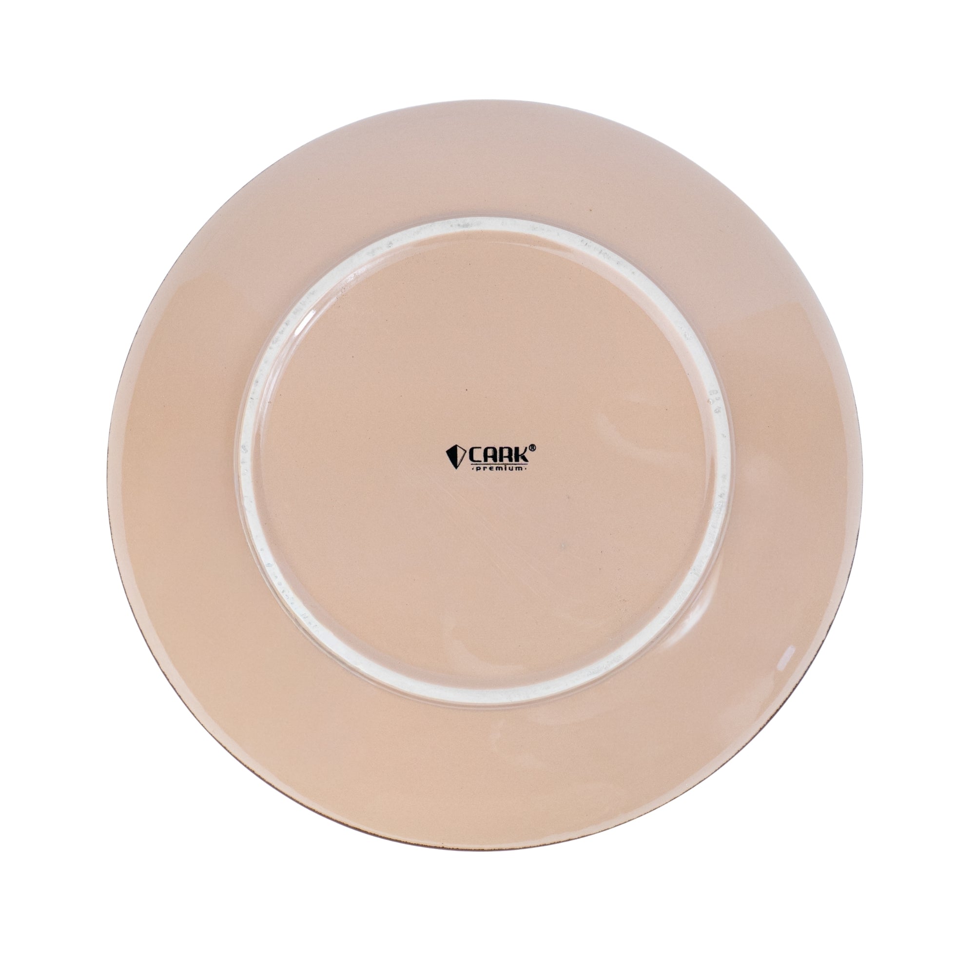 Prato Redondo Médio em Cerâmica - Branco com Detalhes Verdes Radiantes 21cm REF-602003