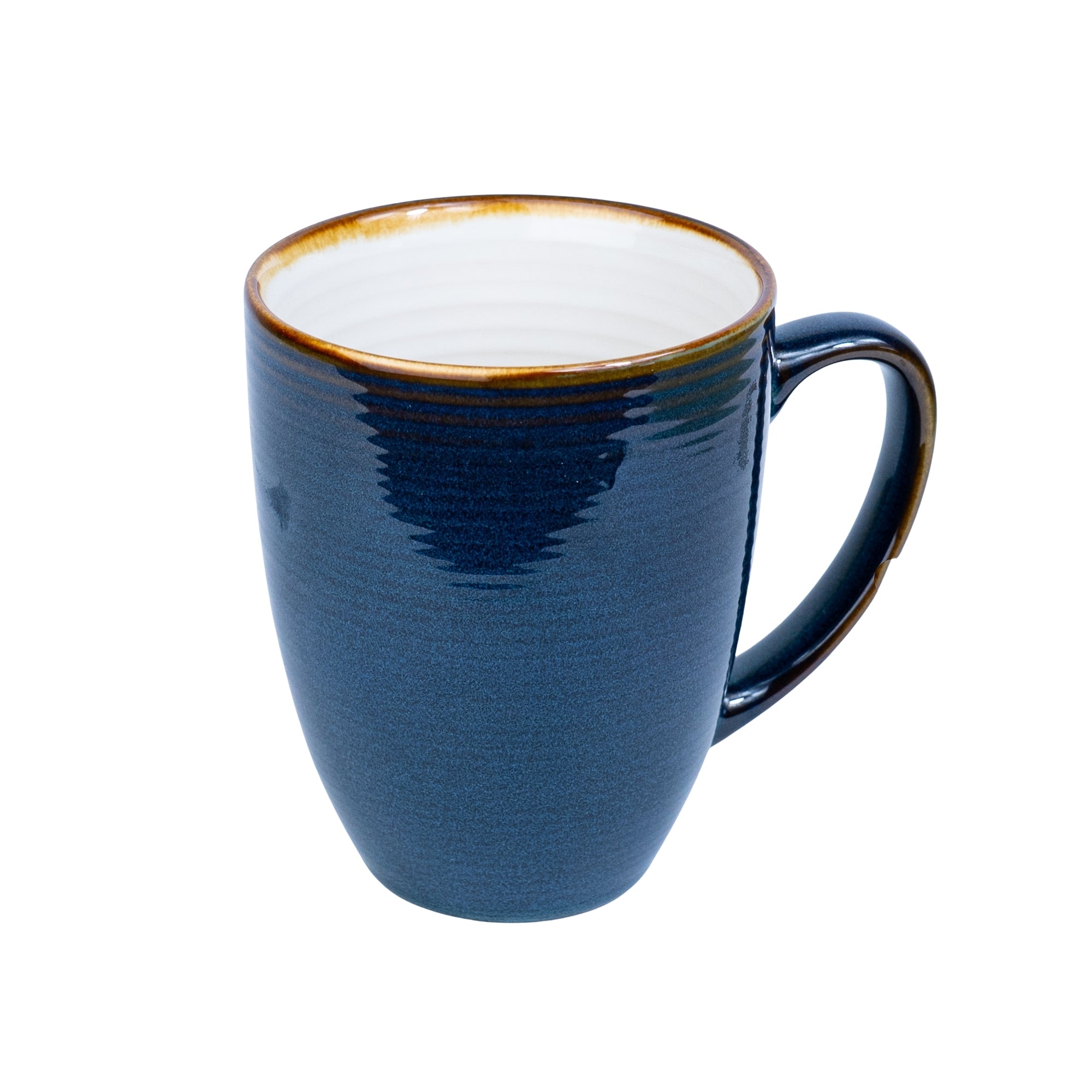 Caneca em Cerâmica - Interior Branco e Exterior Azul Petróleo 380cc REF-604006