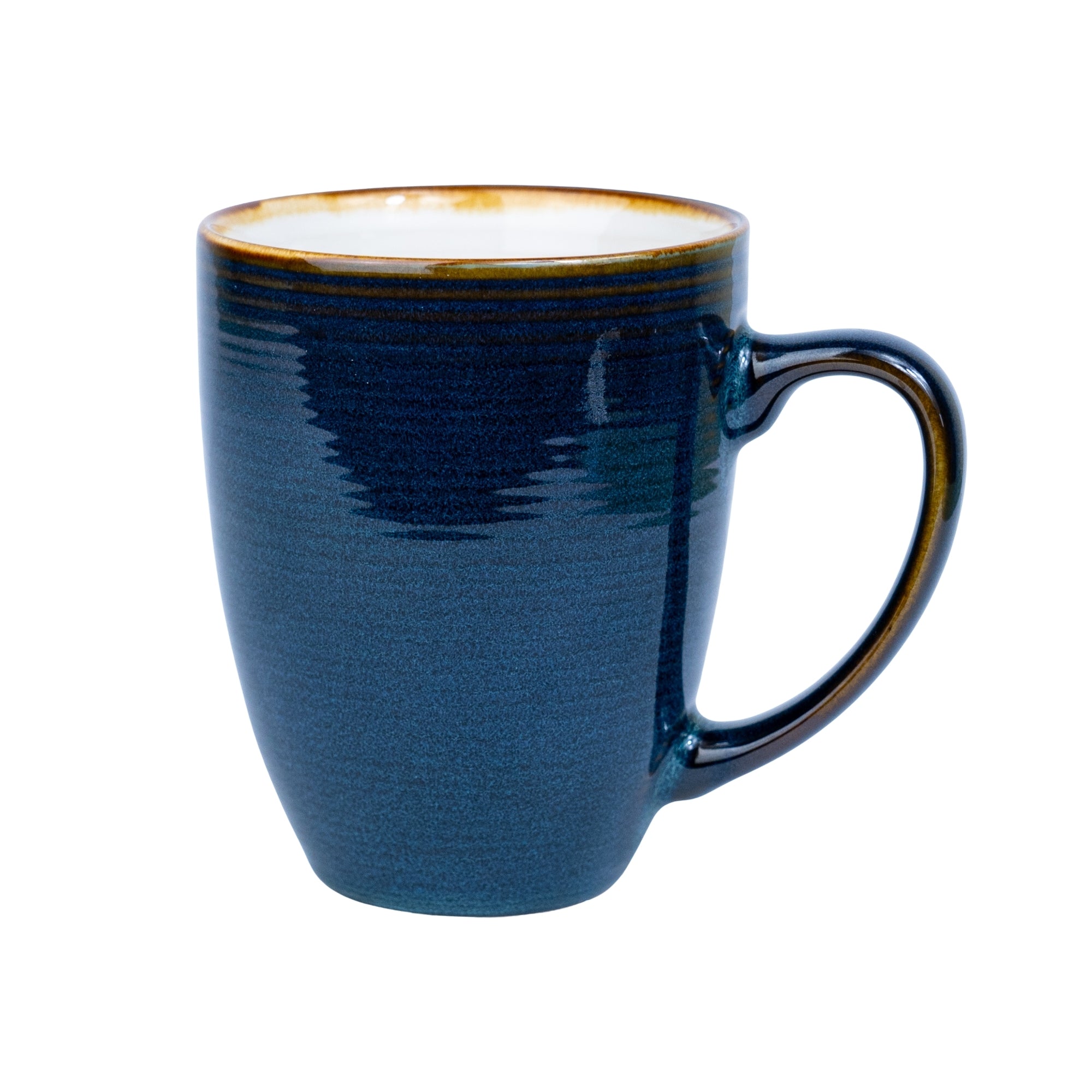 Caneca em Cerâmica - Interior Branco e Exterior Azul Petróleo 380cc REF-604006