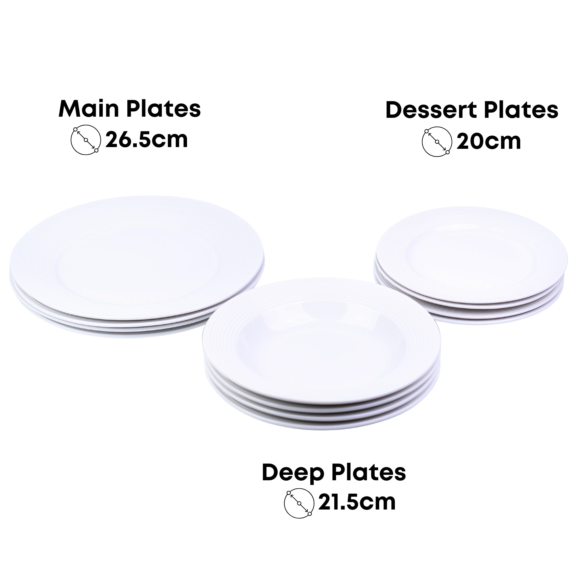 Conjunto de Louça 12 Peças com Textura em Relevo - Branco Puro (4 Pessoas) REF-809001