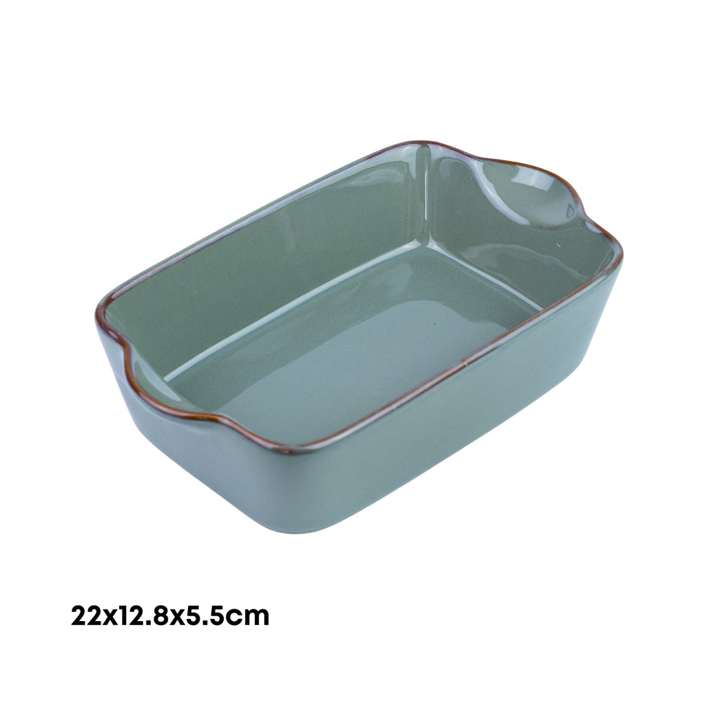 Travessa Retangular de Cerâmica com Asas em Verde Jade 22x12,8x5,5cm REF-12103024