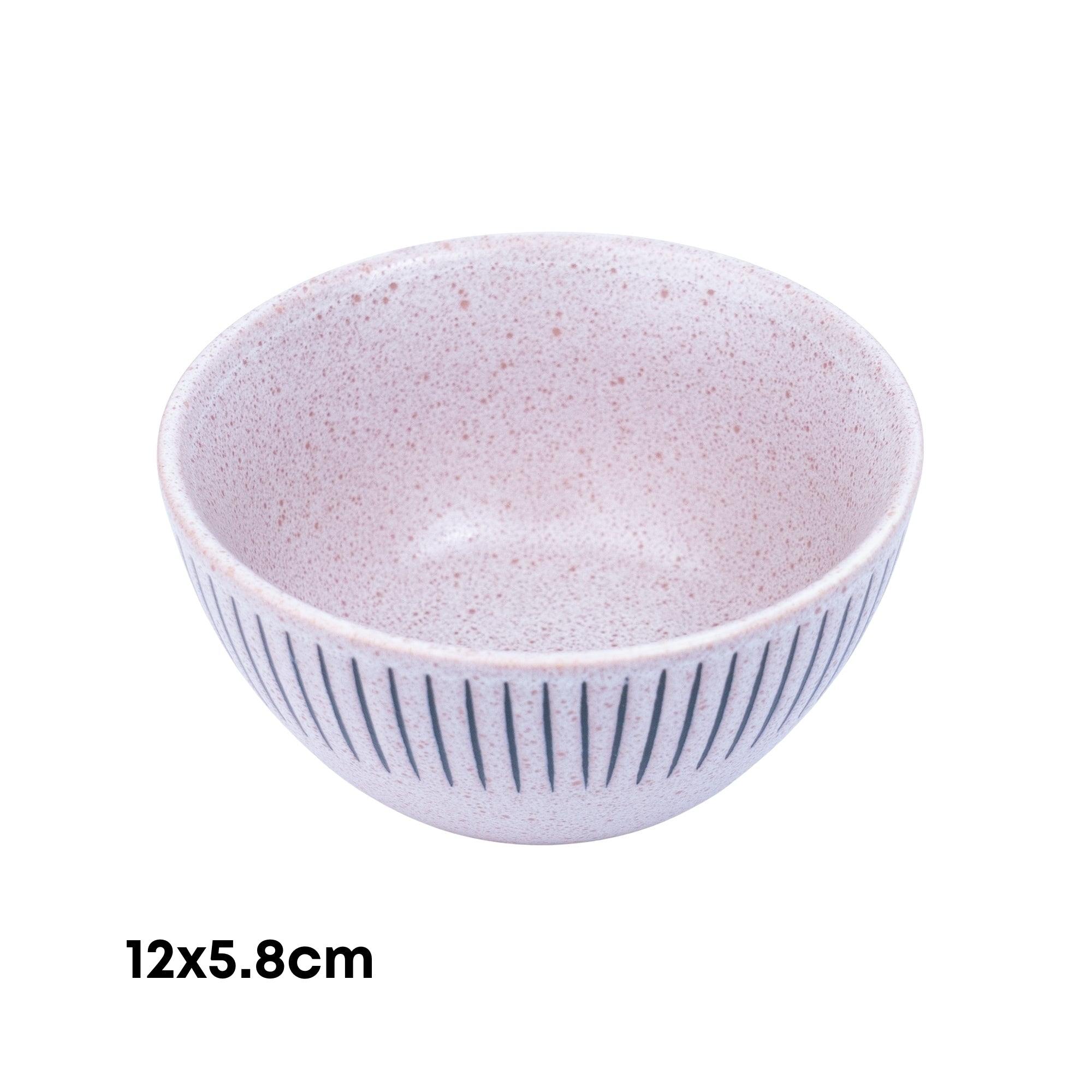 Tigela Redonda em Cerâmica - Rosa com Riscas Pretas 12x5.8cm REF-299009