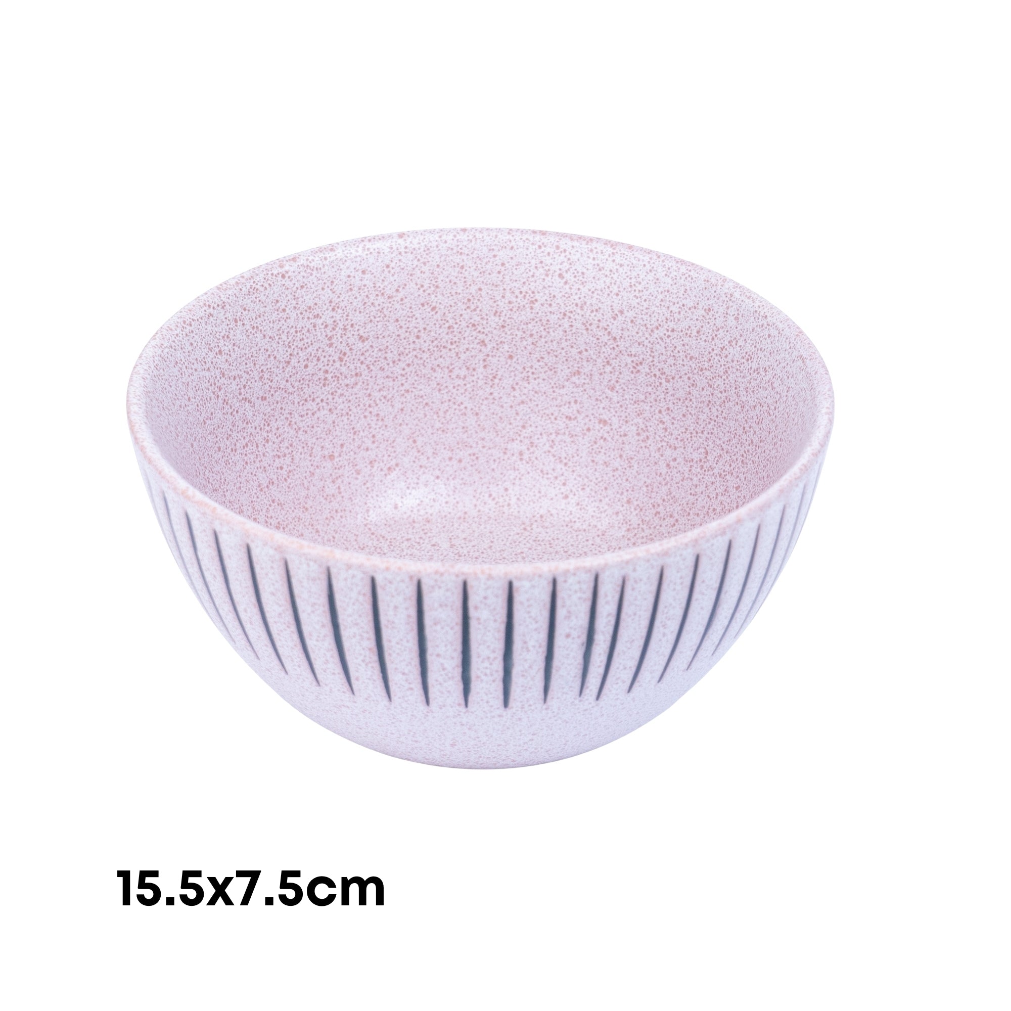 Tigela Redonda em Cerâmica - Rosa com Riscas Pretas 15.5x7.5cm REF-299012