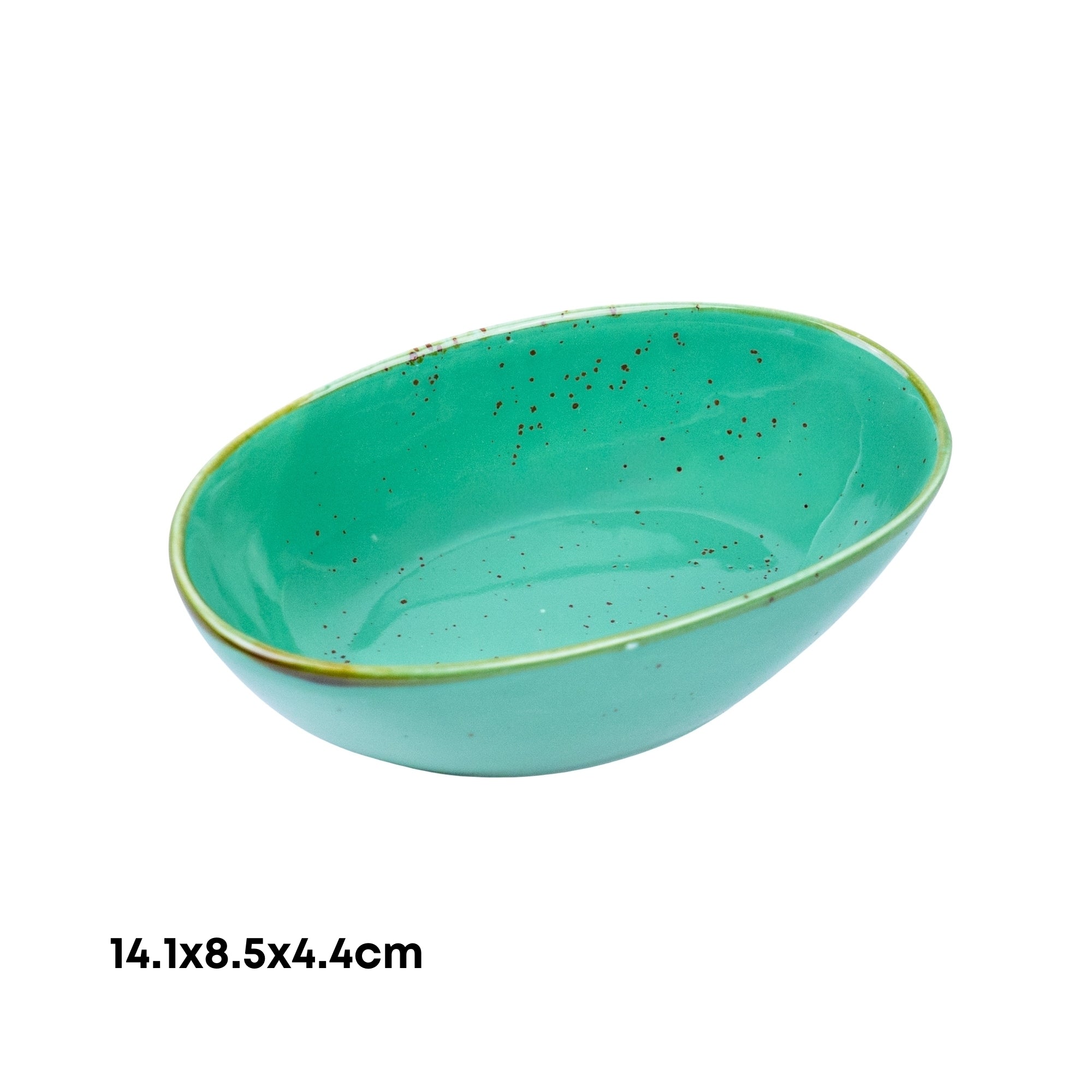 Tigela Oval em Cerâmica - Verde Turquesa 14.1x8.5x4.4cm REF-500106