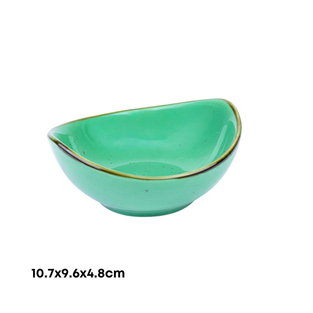 Tigela Semicircular em Cerâmica - Verde Turquesa 10.7x9.6x4.8cm REF-500116
