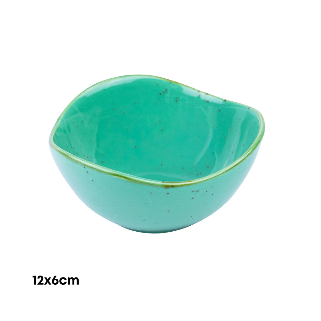 Tigela Quadrada em Cerâmica - Verde Turquesa 12x6cm REF-500146