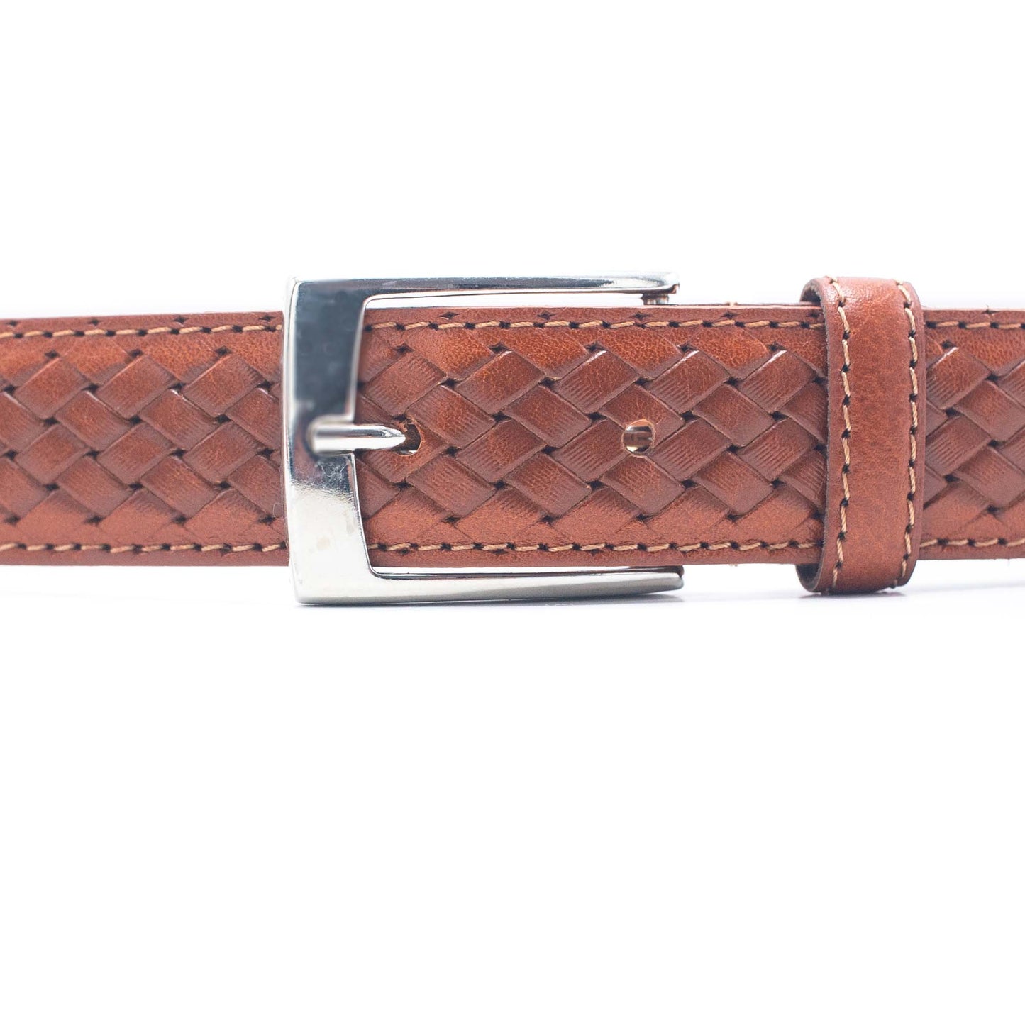 brown braided belt Made in Italy Genuine leather Men Belt LEL-09-A