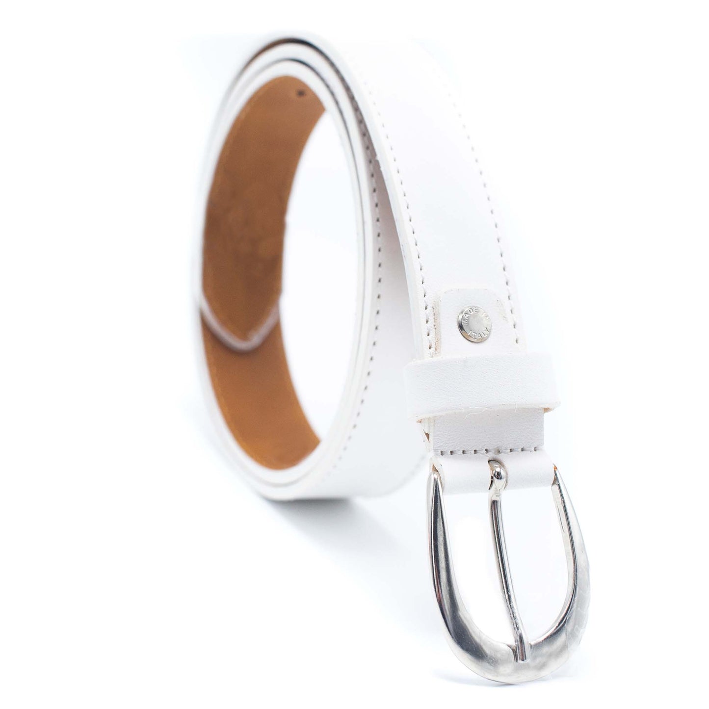 Made in Italy Genuine leather women white Belt LEL-11-B