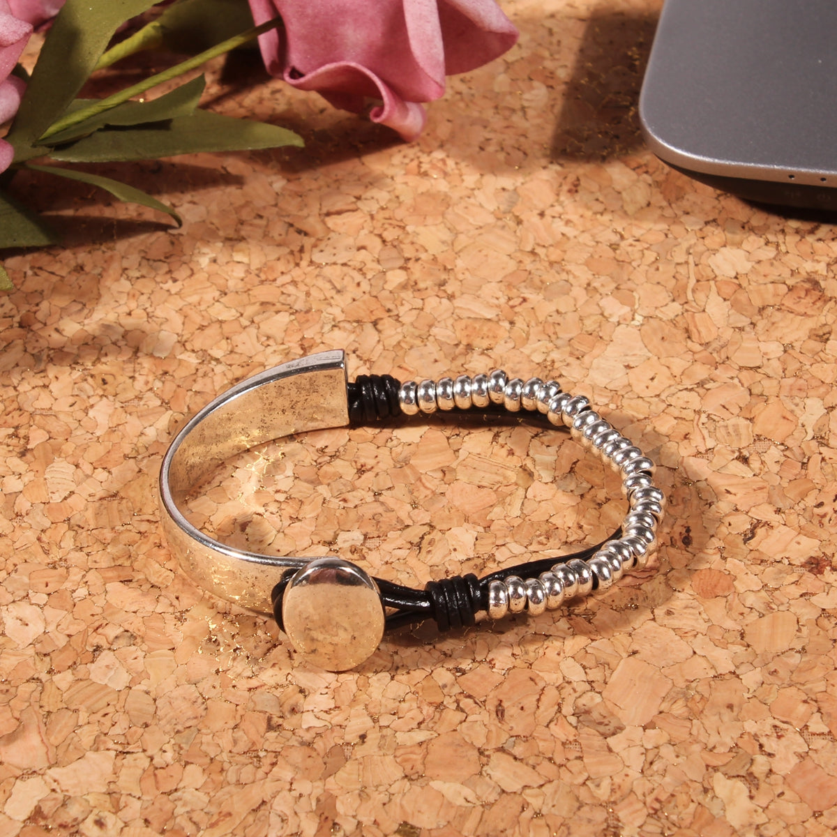 Genuine leather handmade women's bracelet MBR-10